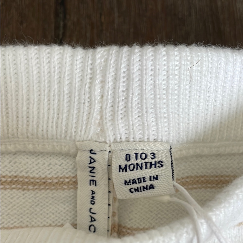 Janie and Jack Striped Baby Pants - White and Tan - Picture 4 of 5